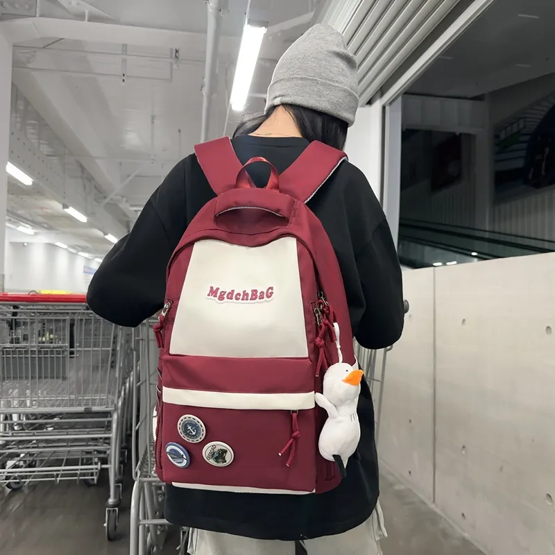 Kewuku Nylon Backpack Unisex Multicolor-7