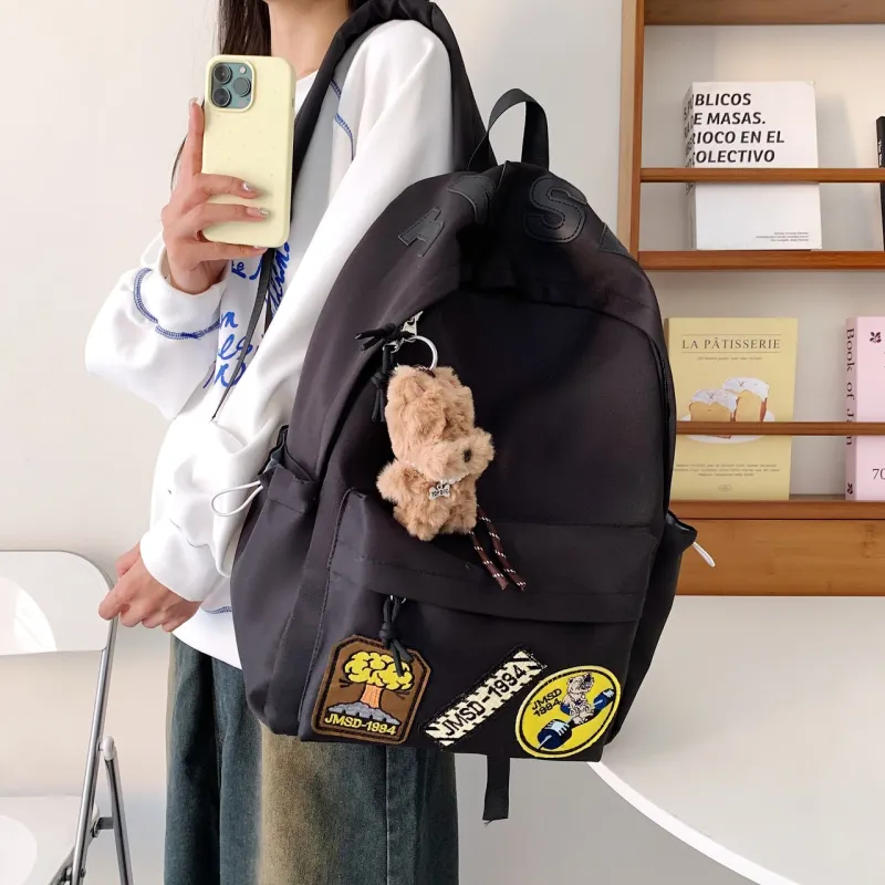 Kewuku Nylon Fabric Backpack Unisex Multicolor-5