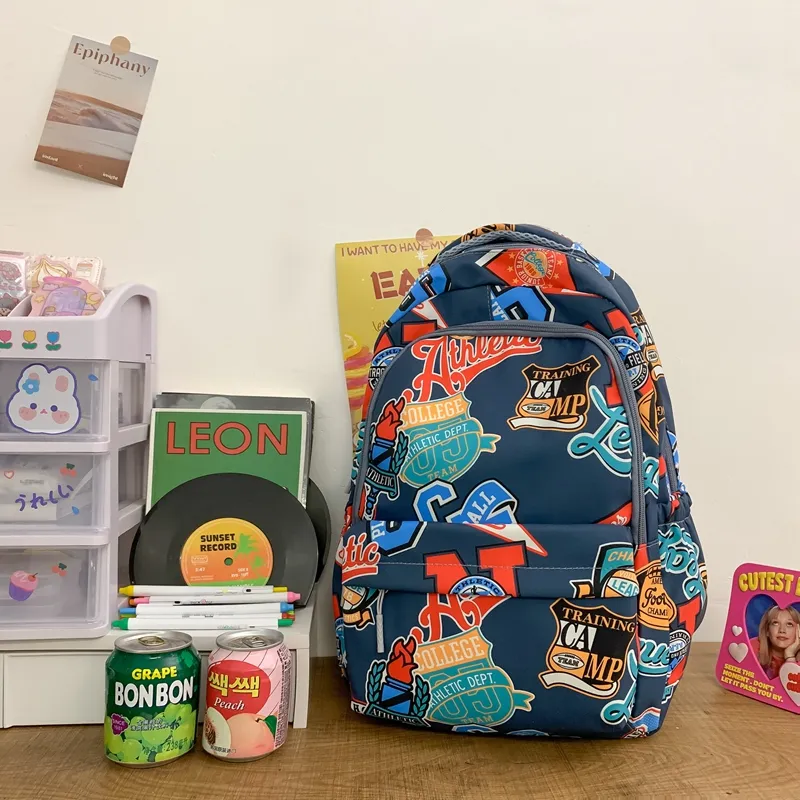 Kewuku Nylon Backpack Unisex Multicolor-18