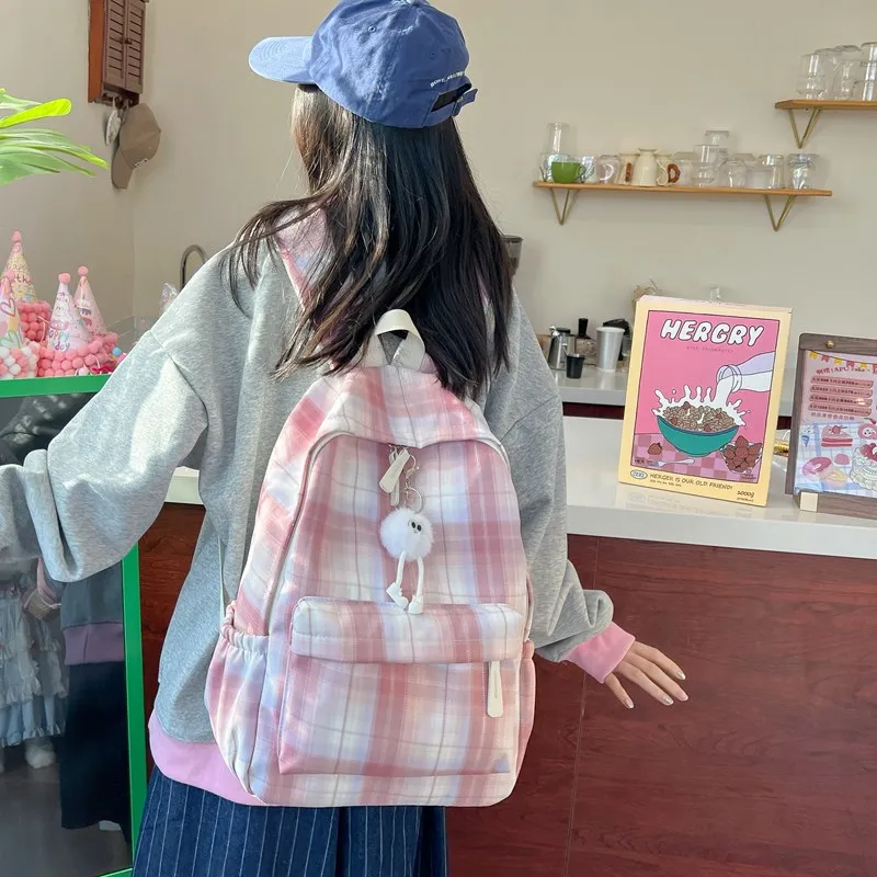 Kewuku Nylon Fabric Backpack Unisex Multicolor-6