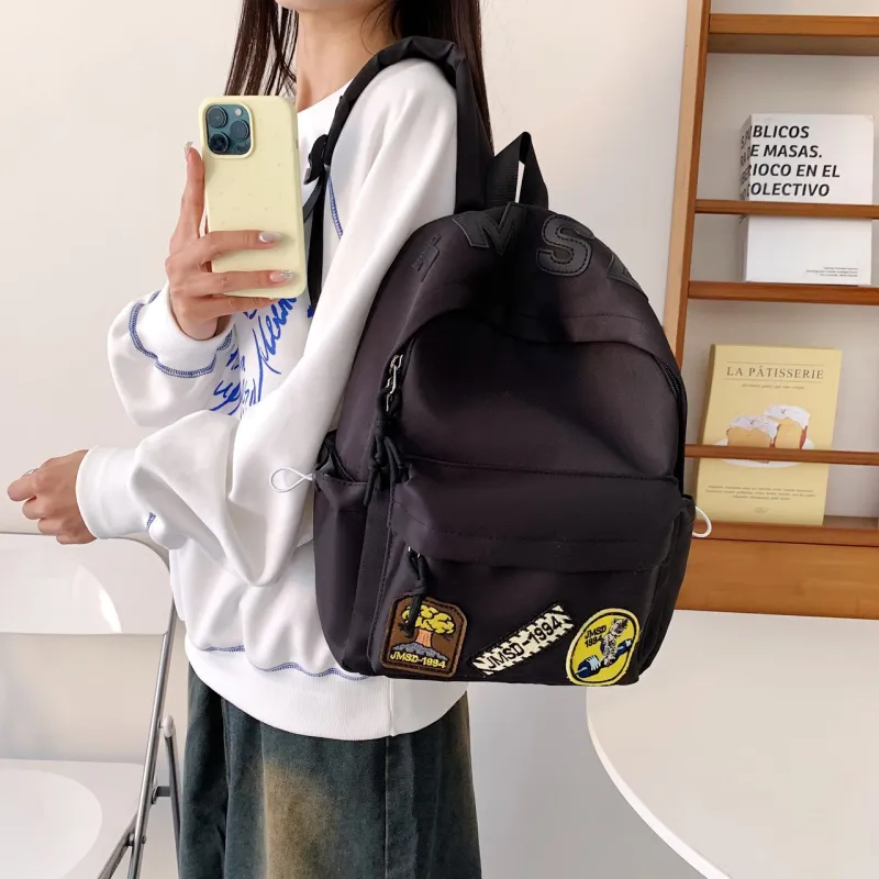 Kewuku Nylon Fabric Backpack Unisex Multicolor-6