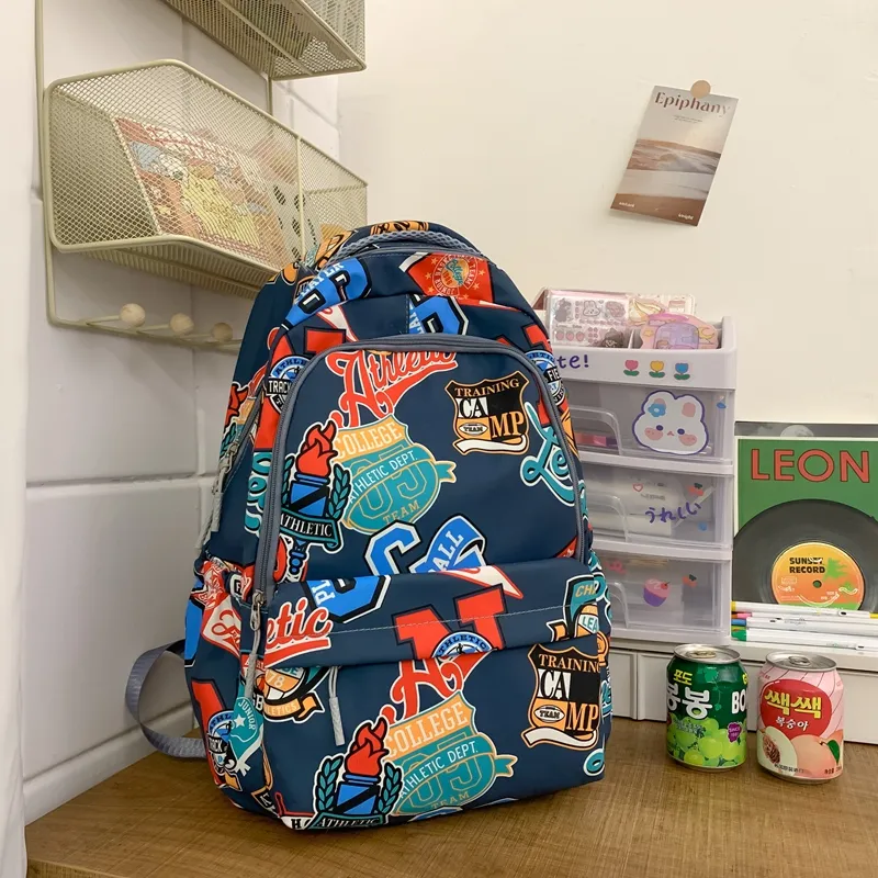 Kewuku Nylon Backpack Unisex Multicolor-16