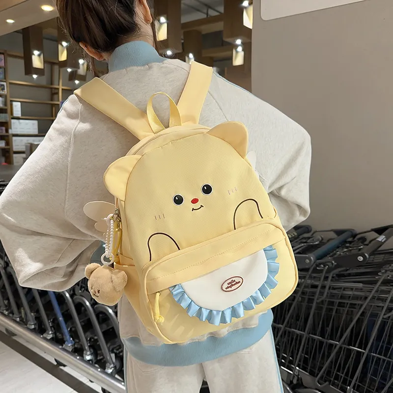 Kewuku Nylon Backpack Tubas Women's Yellow-1