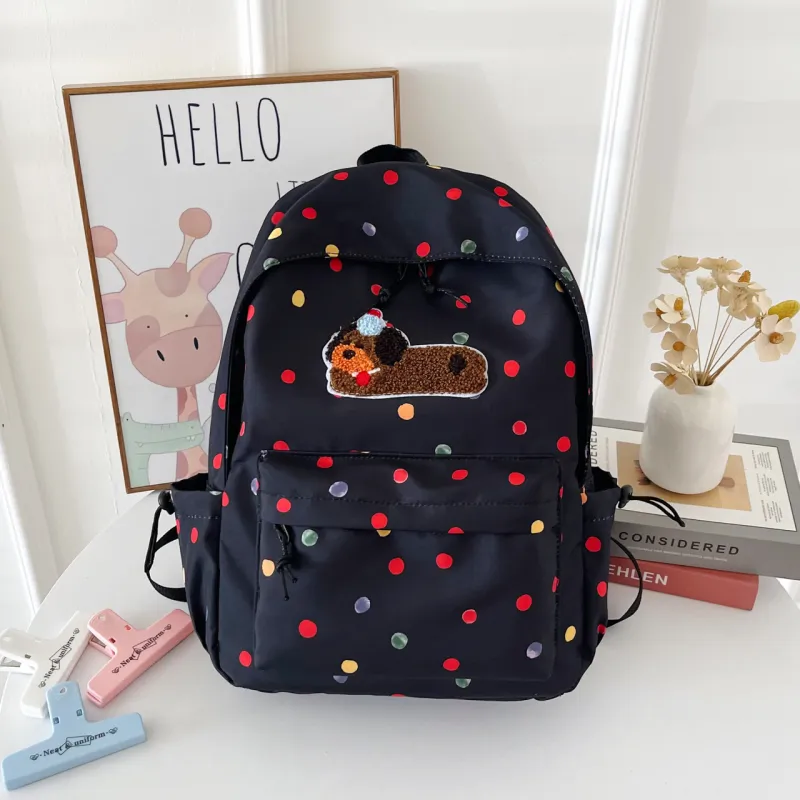 Kewuku Nylon Backpack Regular Unisex White/Black-1