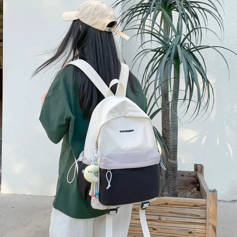Kewuku Nylon Fabric Backpack Unisex Multicolor-1