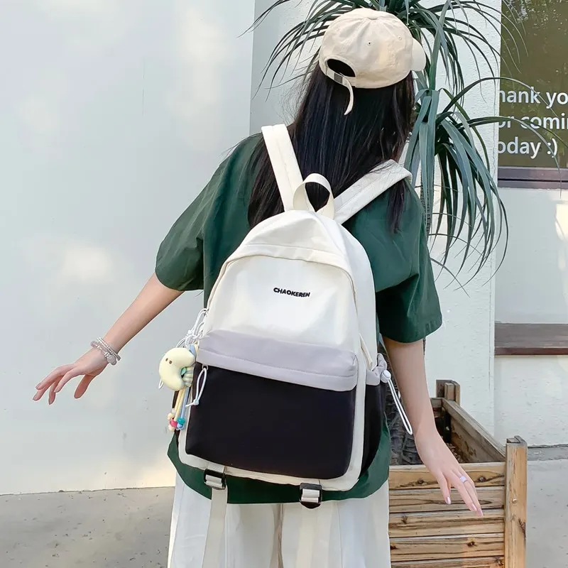 Kewuku Nylon Fabric Backpack Unisex Multicolor-3