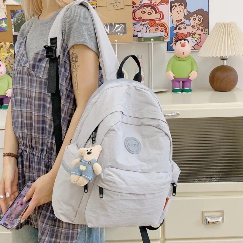 Kewuku Nylon Fabric Backpack Unisex Multicolor-1