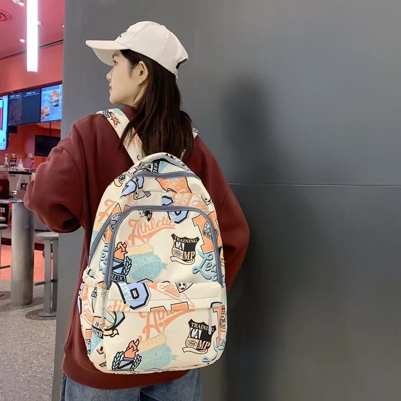 Kewuku Nylon Backpack Unisex Multicolor-3