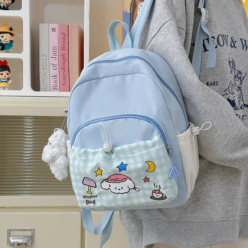 Kewuku Nylon Backpack Unisex Multicolor-15