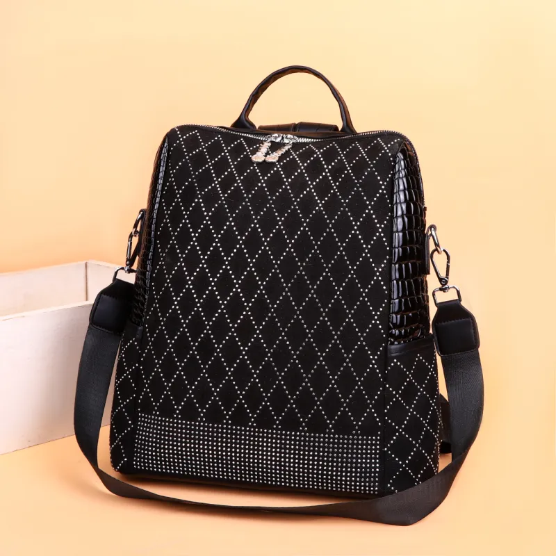 Kewuku PU Backpack Women's Black-3