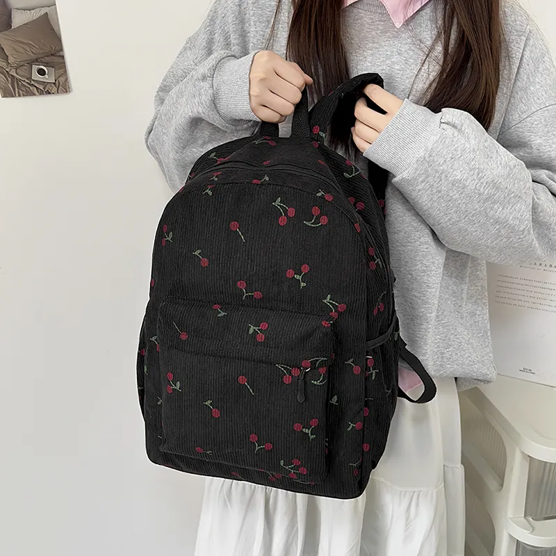 Kewuku Corduroy Backpack Regular Unisex Multicolor-6