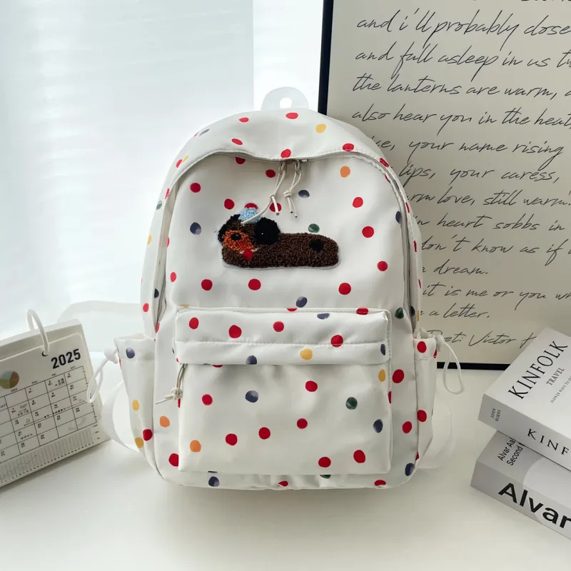 Kewuku Nylon Backpack Regular Unisex White/Black-5