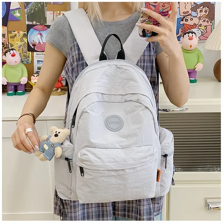 Kewuku Nylon Fabric Backpack Unisex Multicolor-3