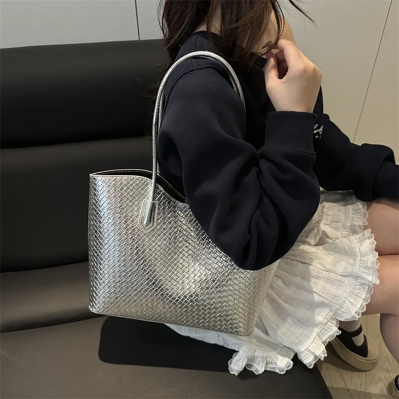 Kewuku PU Shoulder Bag Unisex Ecru/Silver/Black/Coffee-7