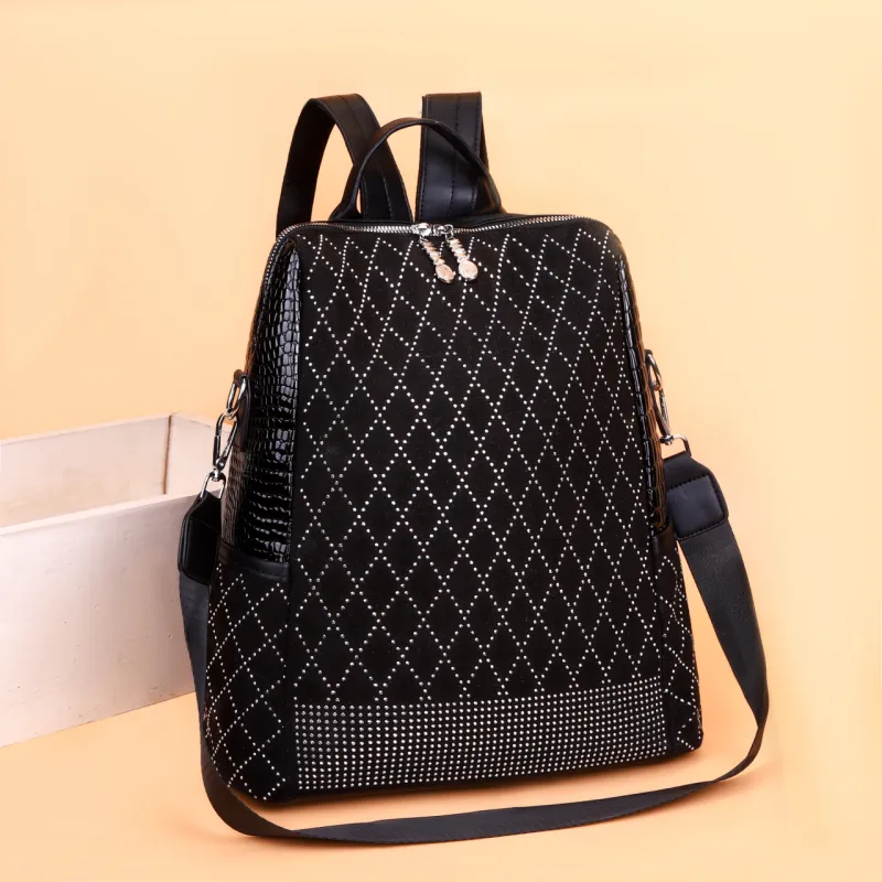 Kewuku PU Backpack Women's Black-4