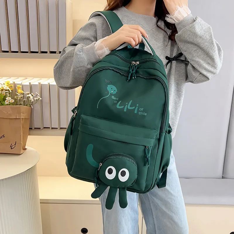 Kewuku Nylon Fabric Backpack Regular Unisex Multicolor-17