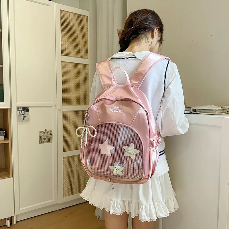 Kewuku Polyester Backpack Regular Women's Multicolor-16