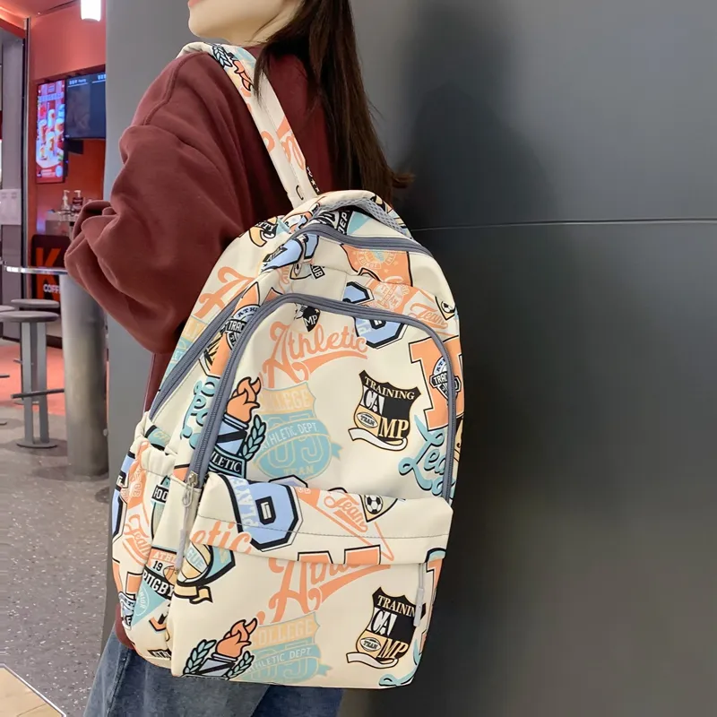Kewuku Nylon Backpack Unisex Multicolor-2