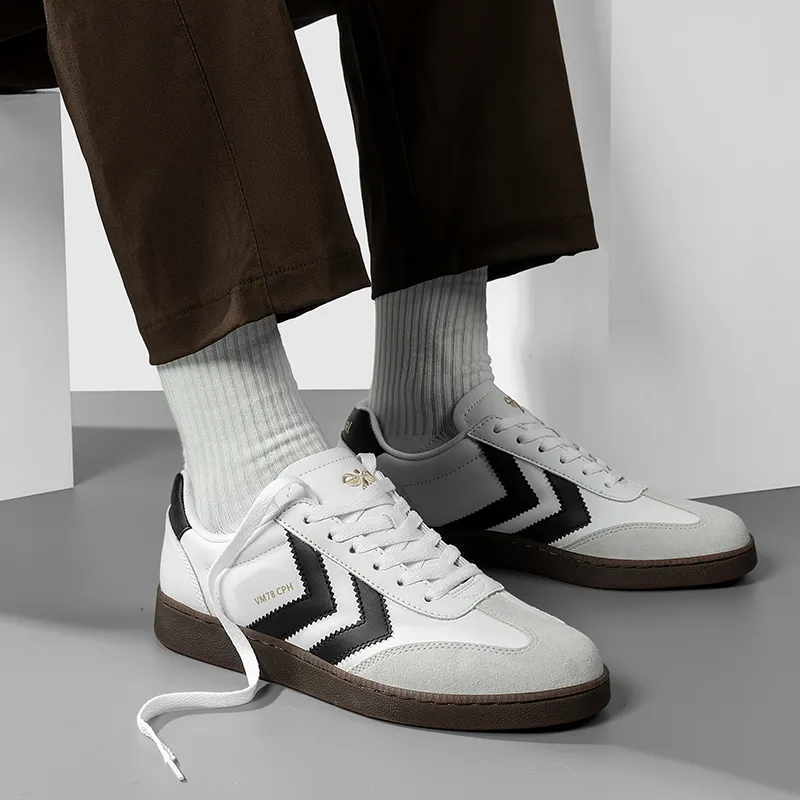 Hummel Low Top Skateboard Shoes Unisex White Black-6