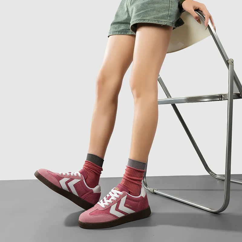 Hummel Low Top Skateboard Shoes Women's Rose Red-7