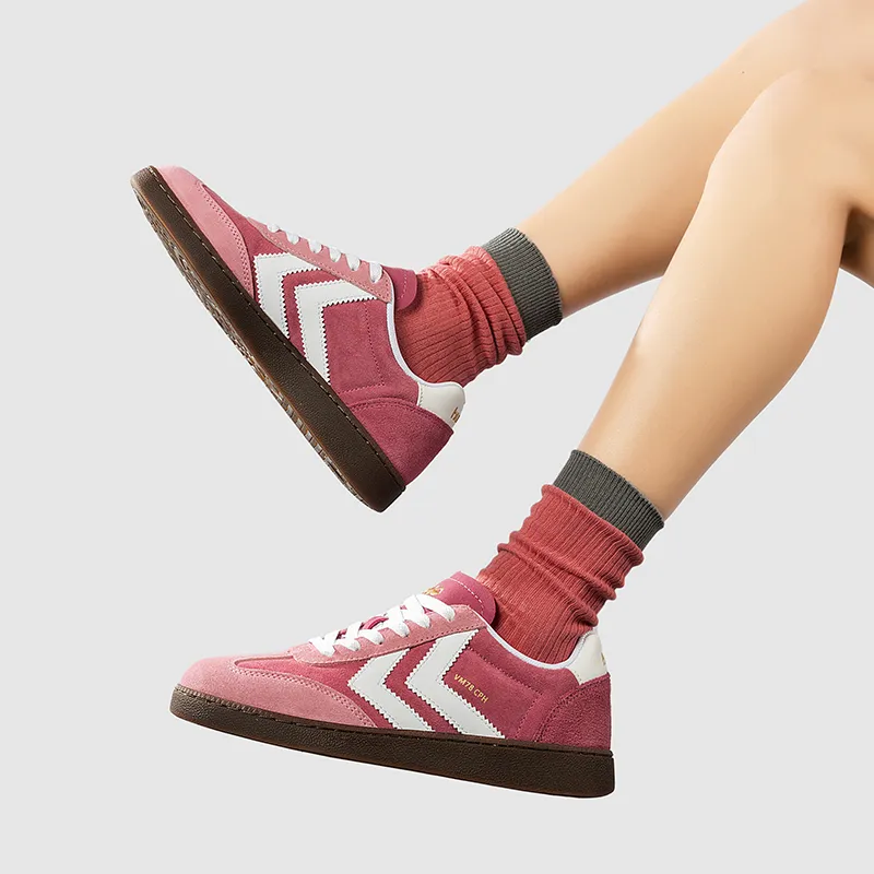 Hummel Low Top Skateboard Shoes Women's Rose Red-6