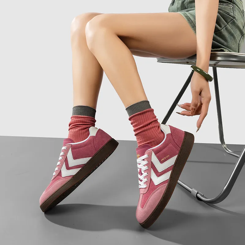 Hummel Low Top Skateboard Shoes Women's Rose Red-5