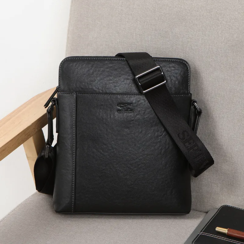 SEPTWOLVES Cow Leather Daylight Bag Crossbody Bag Regular Men's Black-2