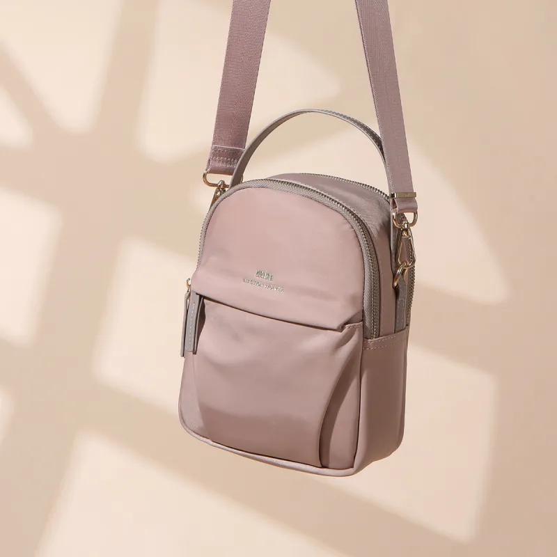 SEPTWOLVES Fabric Crossbody Bag Medium Size Women's Light Pink-2