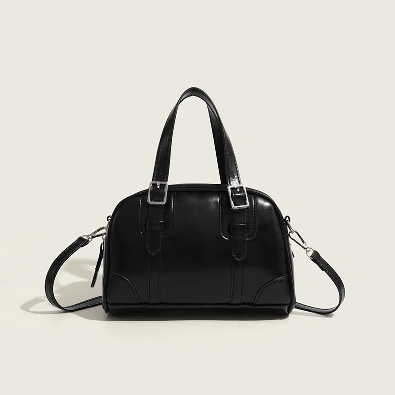 SEPTWOLVES PU Handbag Regular Women's Black/Light Coffee/Dark Coffee-1