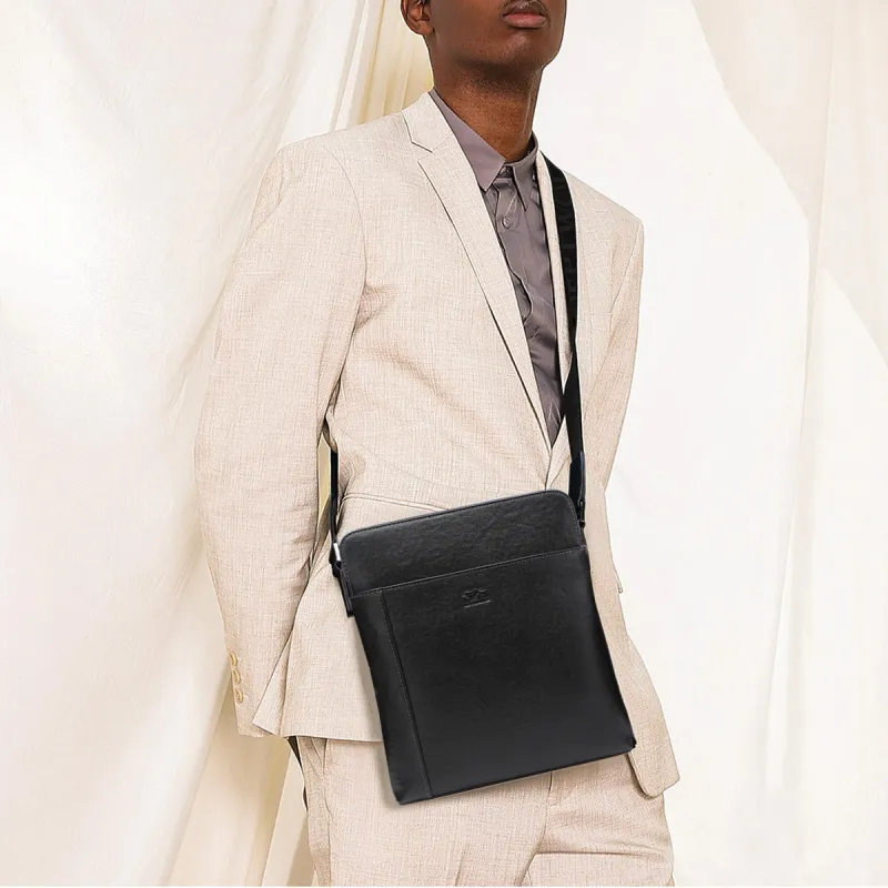 SEPTWOLVES Cow Leather Daylight Bag Crossbody Bag Regular Men's Black-4