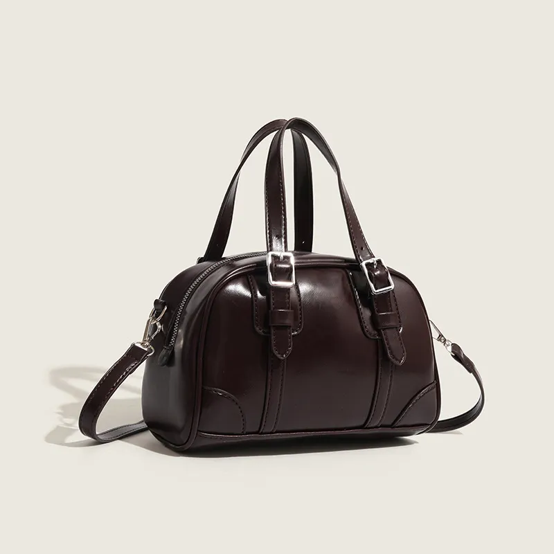 SEPTWOLVES PU Handbag Regular Women's Black/Light Coffee/Dark Coffee-11