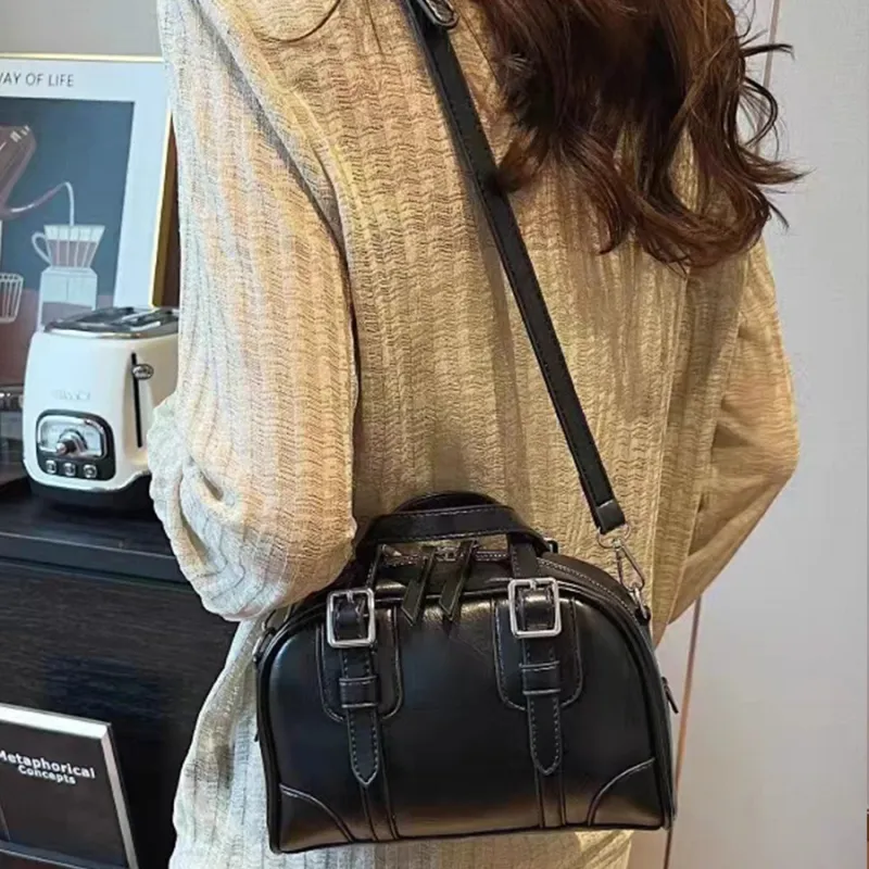 SEPTWOLVES PU Handbag Regular Women's Black/Light Coffee/Dark Coffee-2