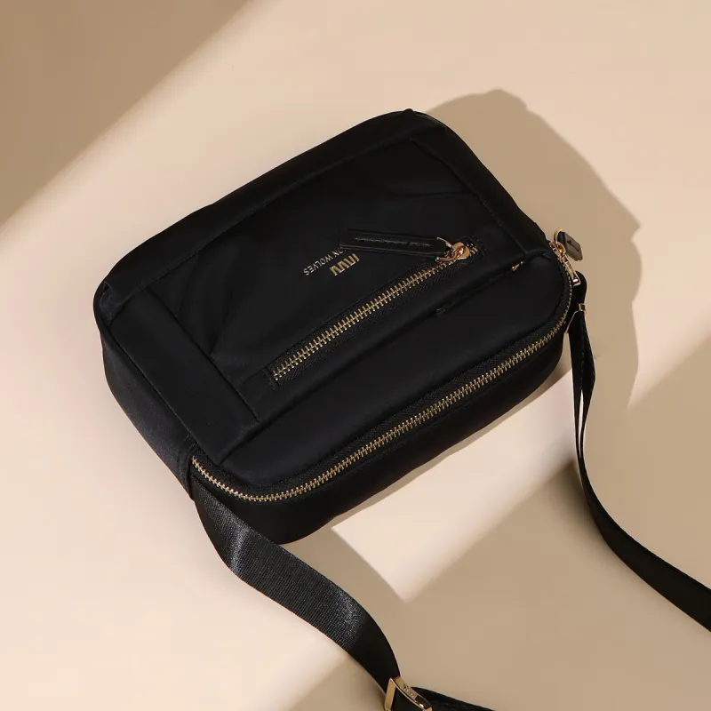 SEPTWOLVES Fabric Crossbody Bag Medium Size Women's Black-3