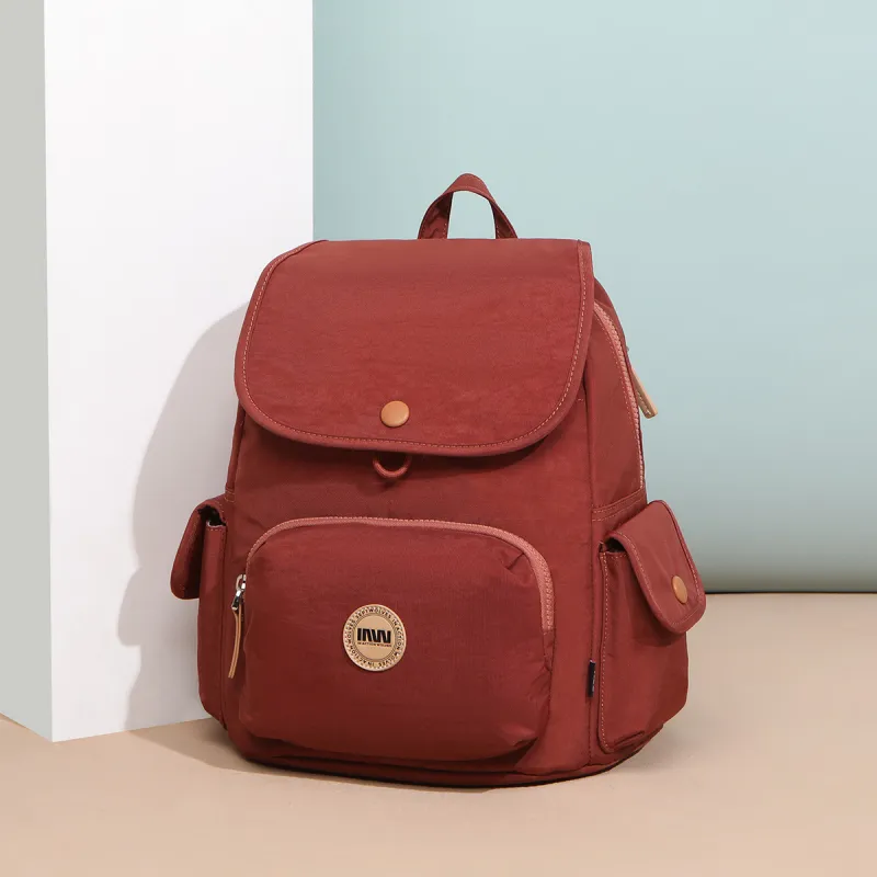 SEPTWOLVES Fabric Backpack Women's Brick Red-2