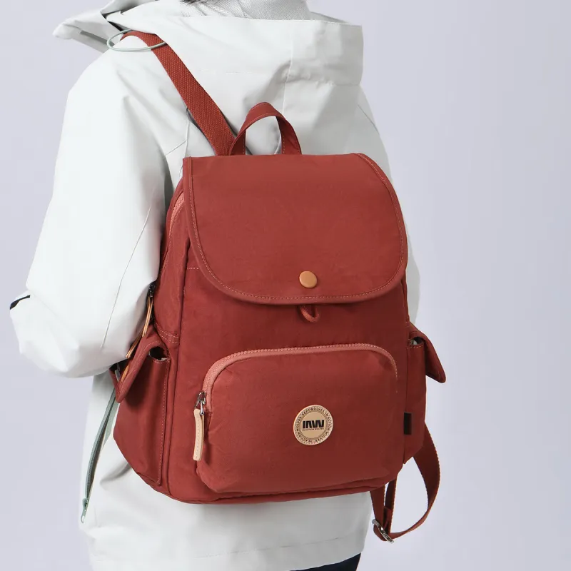 SEPTWOLVES Fabric Backpack Women's Brick Red-3