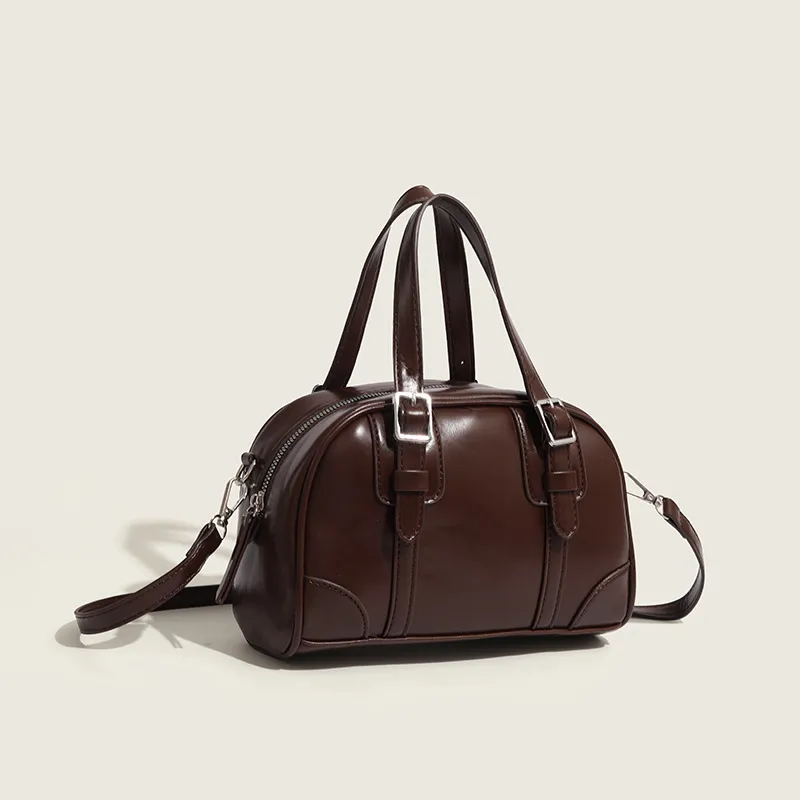 SEPTWOLVES PU Handbag Regular Women's Black/Light Coffee/Dark Coffee-6