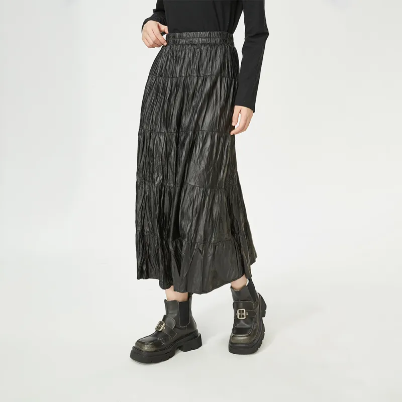 IT'REAL Elegant Women's Dresses FW24 Casual Long Skirt Women's Burgundy-5