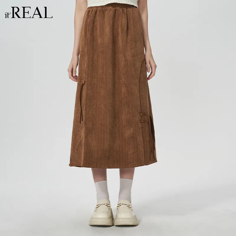 IT’REAL Elegant Women's Dresses SS25 Casual Long Skirts Women's Caramel-3