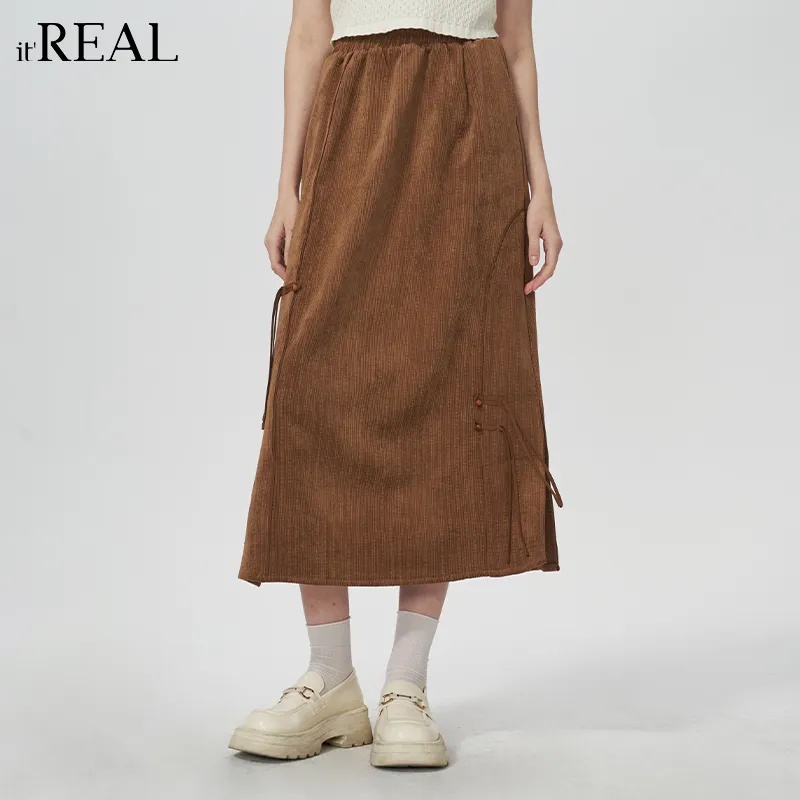 IT’REAL Elegant Women's Dresses SS25 Casual Long Skirts Women's Caramel-5