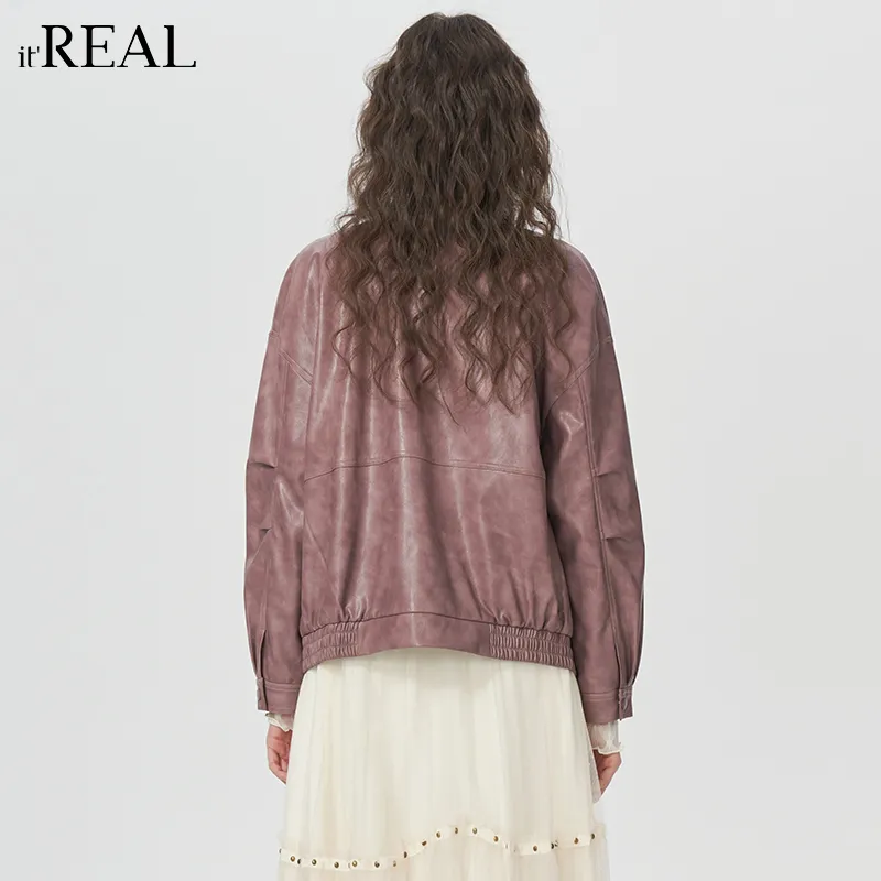 IT'REAL Premium SS25 Leather Jacket Women's Even Color-3