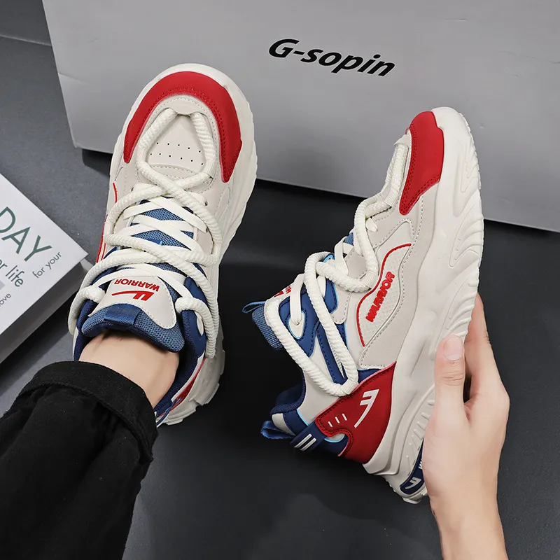 Warrior Warrior Wear Resistant Height Increasing Slip Resistant Mid Top Chunky Sneakers Men's-3