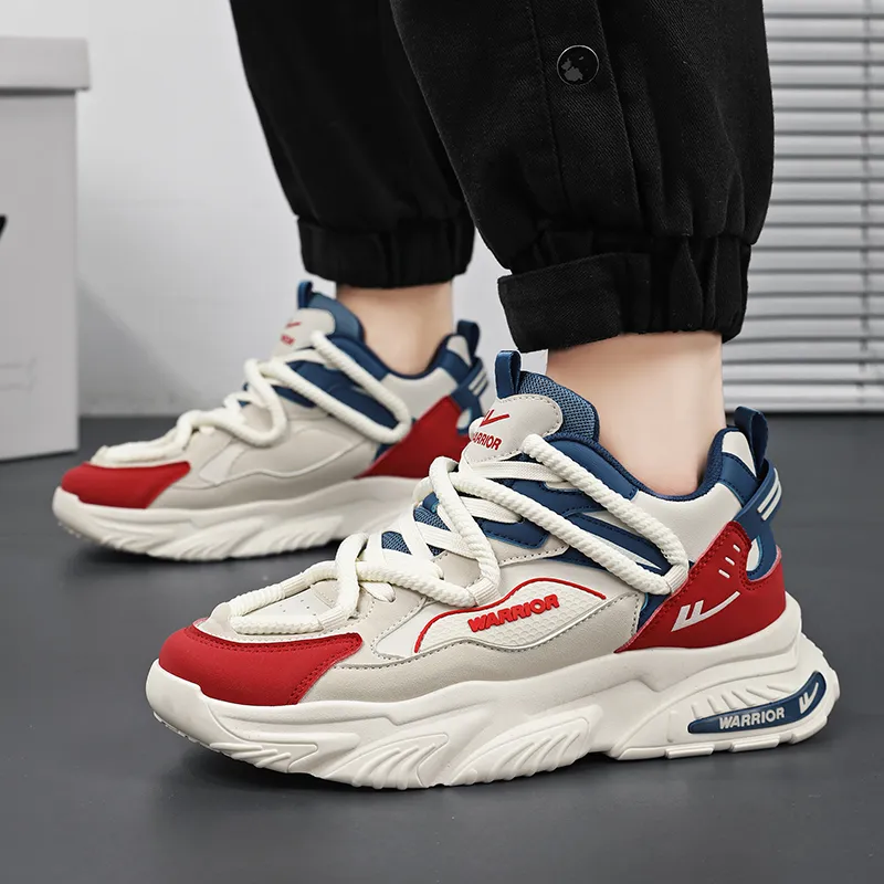 Warrior Warrior Wear Resistant Height Increasing Slip Resistant Mid Top Chunky Sneakers Men's-4