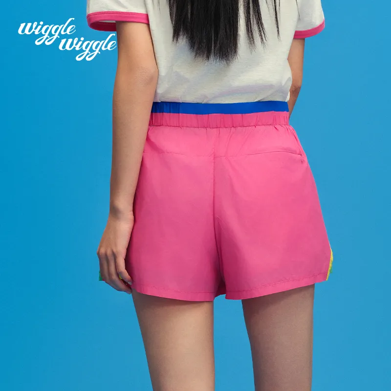 Wiggle Wiggle Color Block Striped Casual Sports Lightweight Shorts Women's-1