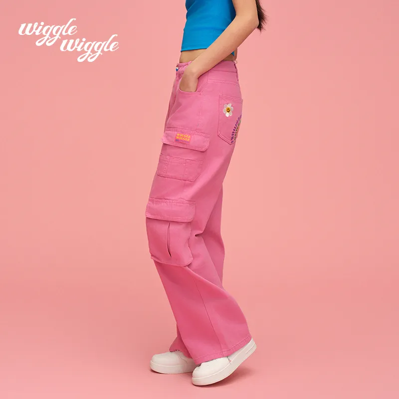 Wiggle Wiggle Loose Fit Pocket Straight Fit Jeans Women's-1