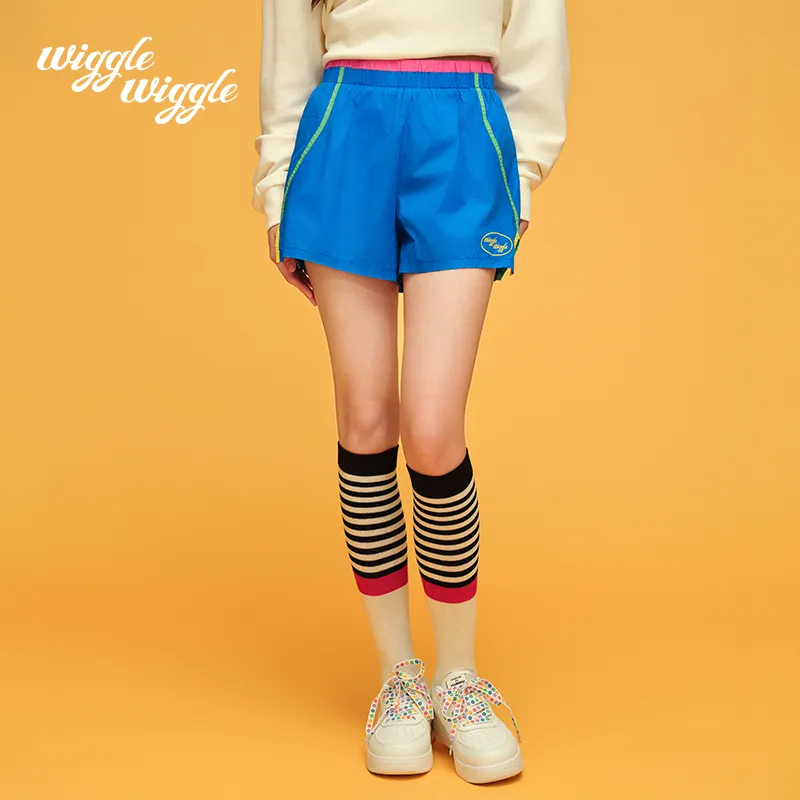 Wiggle Wiggle Color Block Striped Casual Sports Lightweight Shorts Women's-4