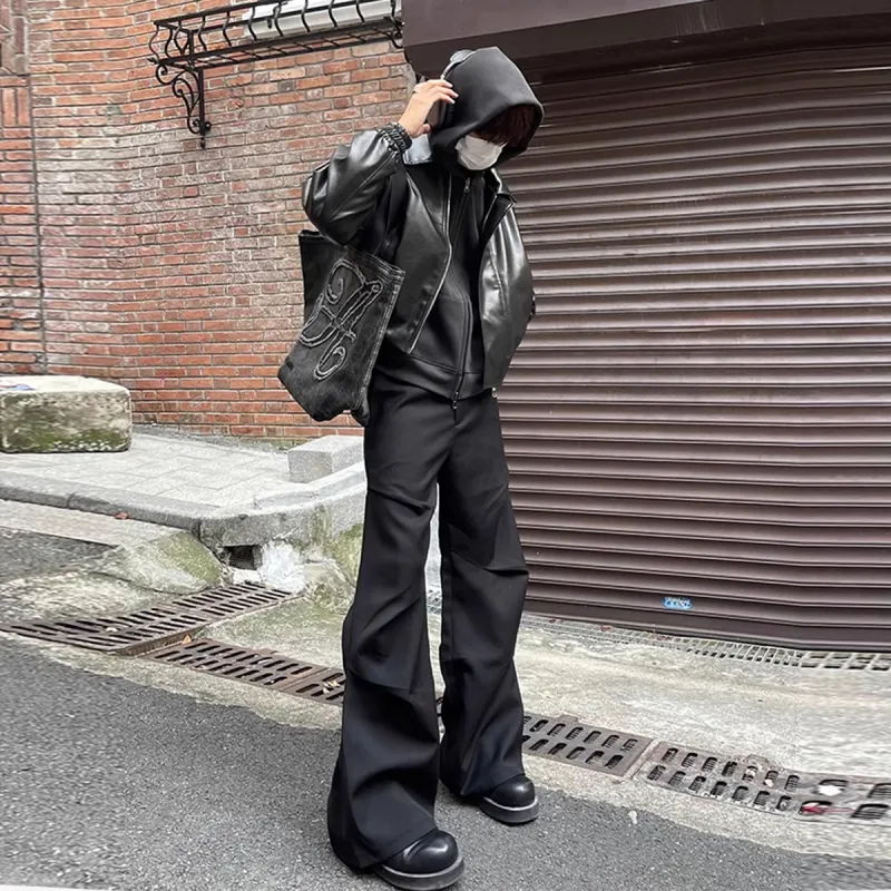 TESTUNG Casual Pants Unisex Black-5