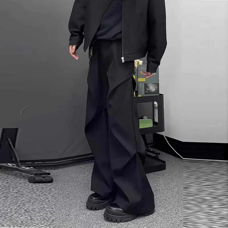 PAINT STAIN Casual Pants Unisex Black-3