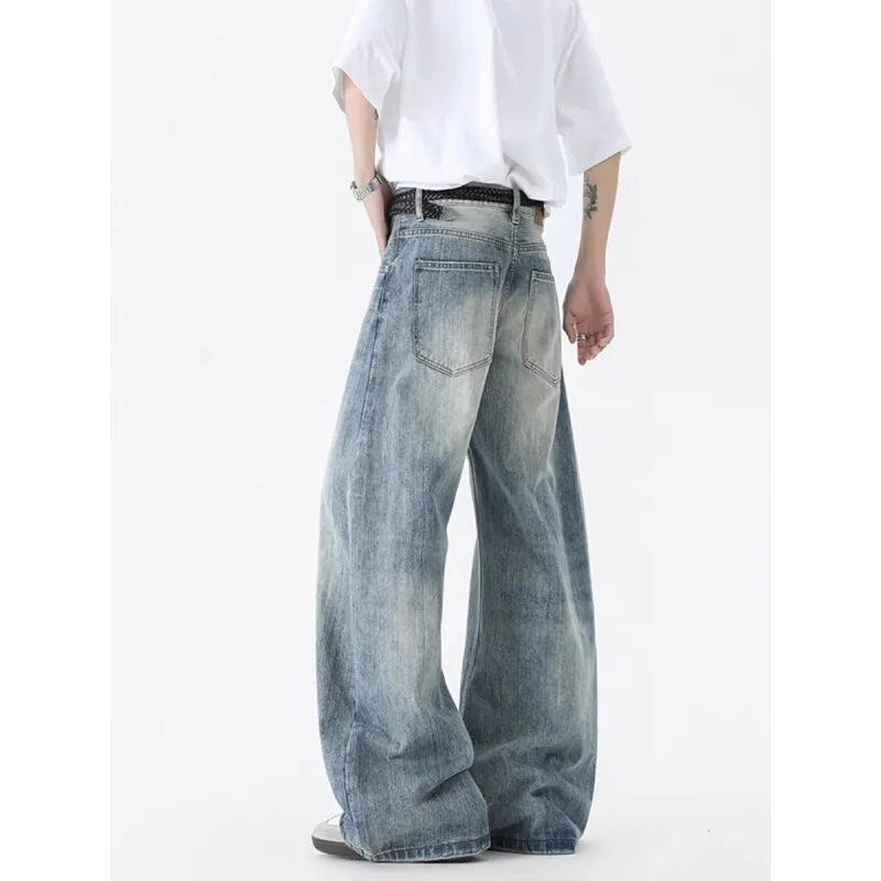 WELTER EXPERIMENT Fashion Versatile Jeans Unisex Blue Shades Single Item-6