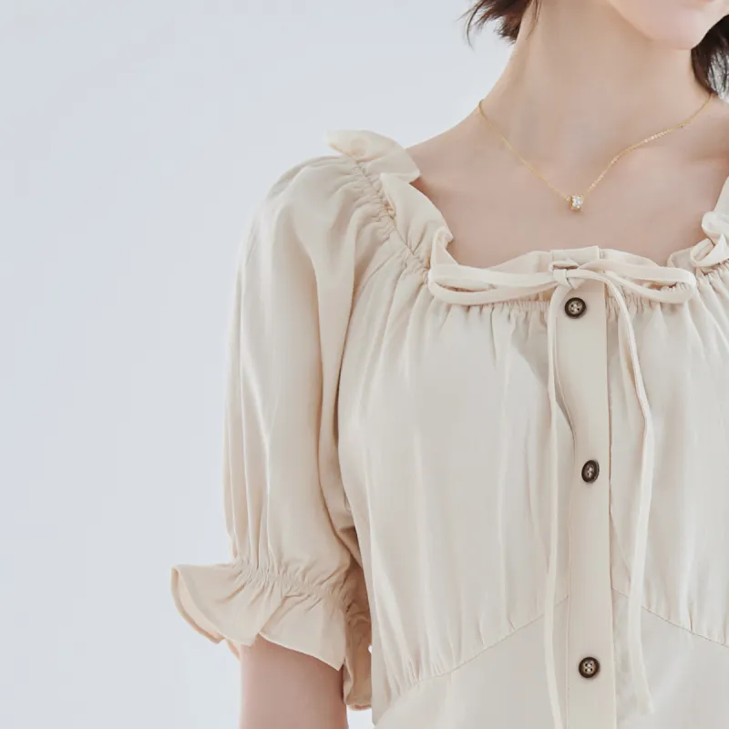 NAWAIN Short Sleeved Dress Women's White-1