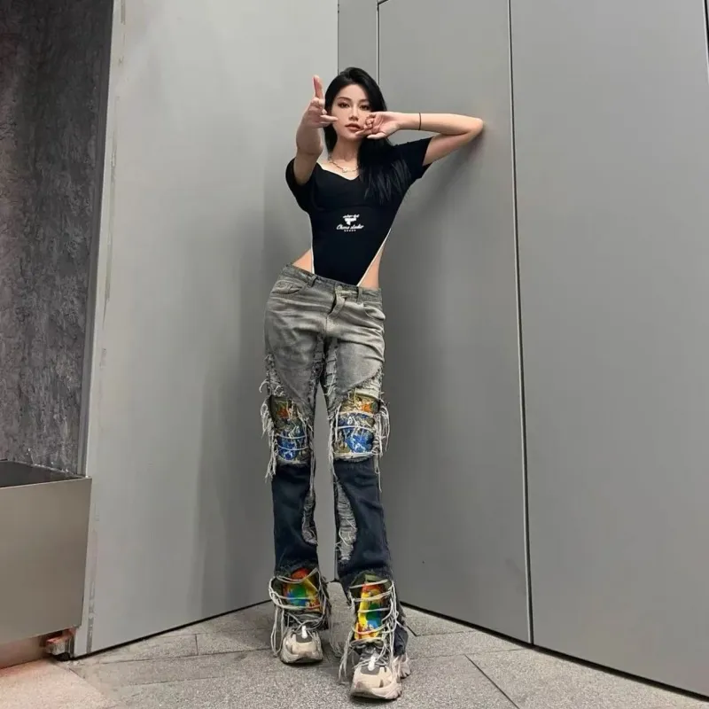 OG96 LAB Jeans Unisex White Gray-2